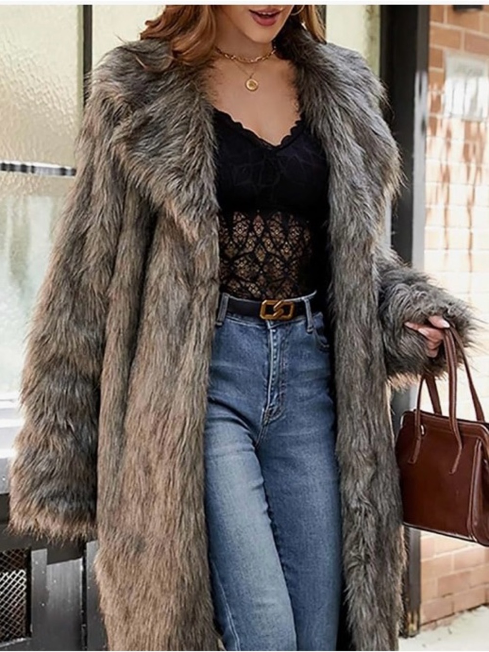 Faux Fur Long Coat